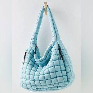 RARE SOLD OUT COLOR "Seafoam" Free People Quilted Carryall